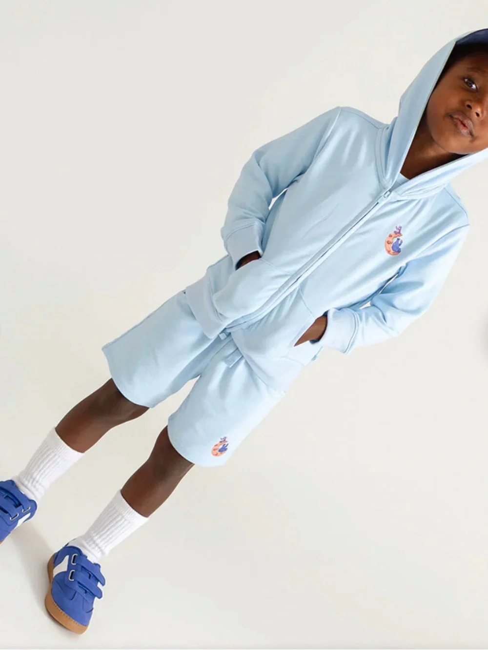 Posh Peanut Light Blue Hoodie with Sesame Street Cookie Monster care bear